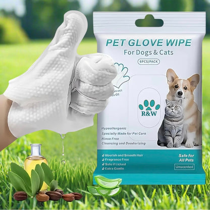 Hypoallergenic Pet Cleaning Glove Wipes (Unscented)