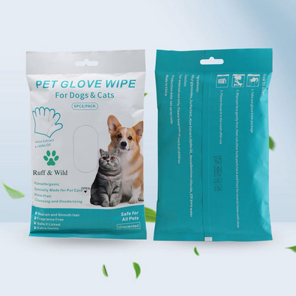 Hypoallergenic Pet Cleaning Glove Wipes (Unscented)