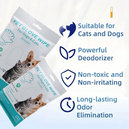 Hypoallergenic Pet Cleaning Glove Wipes (Unscented)