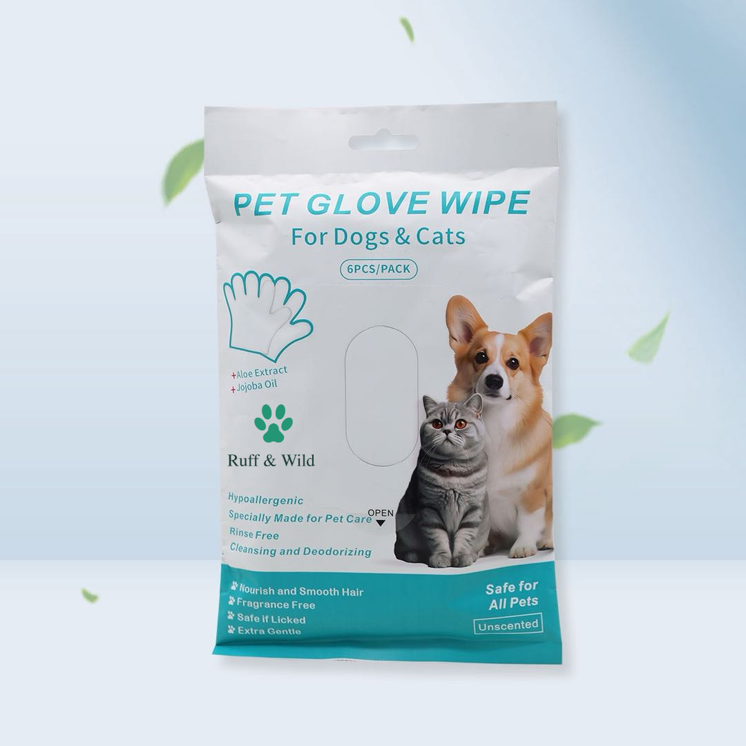 Hypoallergenic Pet Cleaning Glove Wipes (Unscented)